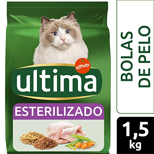 Ultima Pienso Para Gatos Esterilizados Para Prevenir Bolas De Pelo Con Pavo - 4 x 1.5 kg