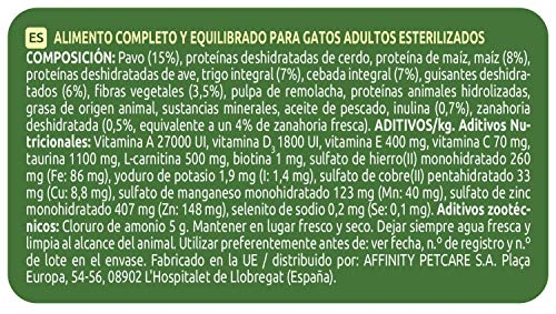 Ultima Pienso Para Gatos Esterilizados Para Prevenir Bolas De Pelo Con Pavo - 4 x 1.5 kg