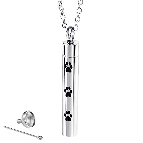 Urna,Ataúdes Y Urnas,Artículos Conmemorativos Collar Colgante Conmemorativo De Las Cenizas, Botella De Perfume De Acero Titanium De La Joyería De La Impresión De La Pata del Perro Casero