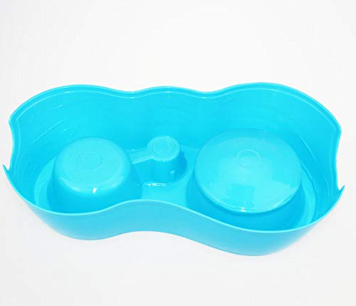 Uteruik Dog Cat Tazones Dobles, alimentador de Agua para Alimentos en la Jaula Tazón de biberón, Doble Uso, Color Aleatorio 1pcs