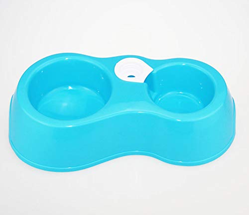 Uteruik Dog Cat Tazones Dobles, alimentador de Agua para Alimentos en la Jaula Tazón de biberón, Doble Uso, Color Aleatorio 1pcs