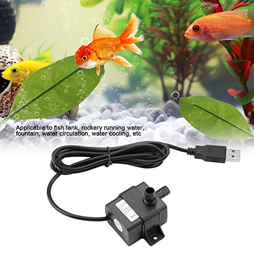 ViaGasaFamido Bomba de Agua Sumergible, USB DC 5V Bomba sin escobillas Fuente de Tanque de Peces de Acuario Bomba Sumergible de circulación de Agua a Prueba de Agua