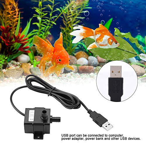 ViaGasaFamido Bomba de Agua Sumergible, USB DC 5V Bomba sin escobillas Fuente de Tanque de Peces de Acuario Bomba Sumergible de circulación de Agua a Prueba de Agua