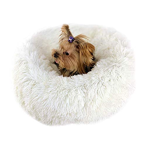 Vivi Bear Cama de Perro Cama de Gato Extra Suave Cómodo Lindo,Cojín de Gato Lavable de la Cama,Lecho Ovalado de Cueva de anidación Adecuado para Gatos y Perros pequeños y medianos(60 cm de diámetro)