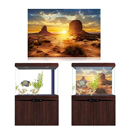 VJRQM Fondo De Tanque De Peces De Acuario, Póster De Estilo Sol Y Desierto, Papel Decorativo Adhesivo De PVC (12261 Cm)