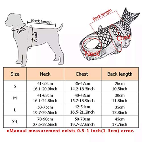 Vohoney - Chaleco salvavidas para perros, tamaño ajustable