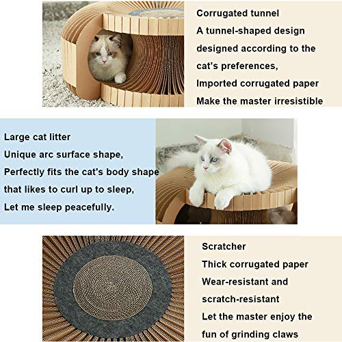 WAHHW Túnel De Donas Rascador para Gatos,Resistente Al Desgaste Cat Scratcher,La Alta Capacidad De Carga Puede Satisfacer Necesidades De Sueño De Los Grandes Gatos Maine Coon Y Siberianos