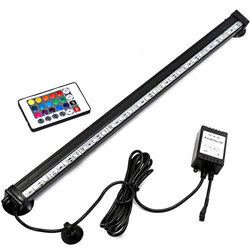 Wallfire 16 Colores Control Remoto 5050 RGB Impermeable Burbuja de Aire Lámpara LED Acuario Fish Tank Light Luz Sumergible (Size : 46cm - 27LED)