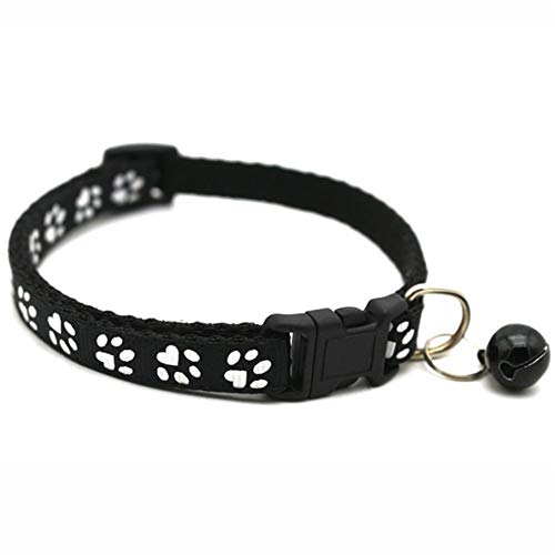 WeiCYN Collar del animal doméstico del gato lindo de la impresión de Bell del gato collar ajustable del collar de la cinta de nylon for los gatos perros pequeños cachorro correa de cuello de 1,0 cm 19