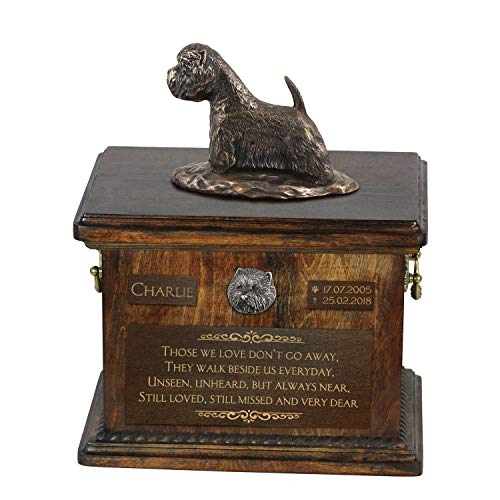 West Highland White Terrier, urna para Cenizas de Perro, Memorial con Estatua, Nombre de la Mascota y Cita – ArtDog Personalizado