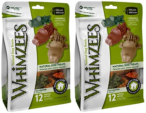 WHIMZEES 24 Unidades masticables de cocodrilo Mediano, sin Gluten