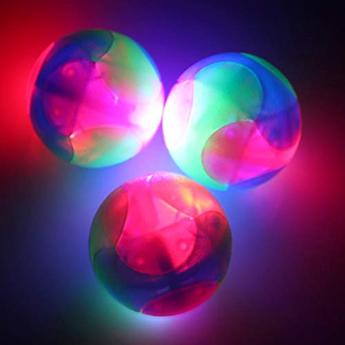 WINBST Pelota de Juguete para Perros con luz LED y Squeaker Pelotas de Perro Juguete de Pelota de Juguete para Perros Juguete de Perro de Bola Intermitente