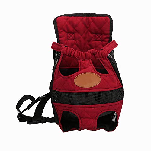 WJQ Mochila de Mascotas de Seguridad Ajustable Gato Perro Delantero Bolso de Trekking Viaje de Camping Impermeable Durable Multi-retracción Adecuado para Viajes Senderismo de Uso al Aire Libre