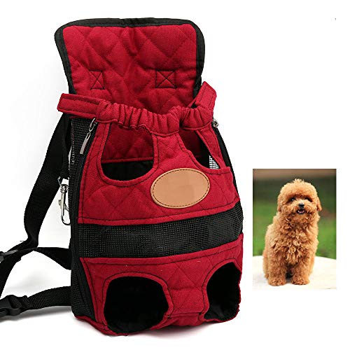 WJQ Mochila de Mascotas de Seguridad Ajustable Gato Perro Delantero Bolso de Trekking Viaje de Camping Impermeable Durable Multi-retracción Adecuado para Viajes Senderismo de Uso al Aire Libre