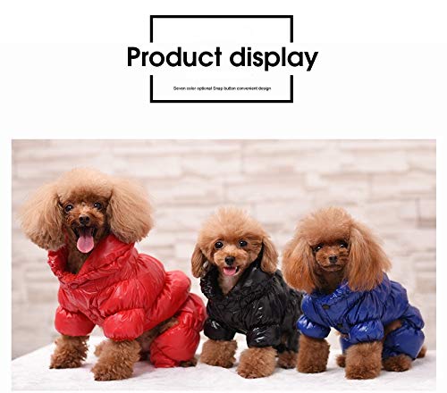 WLXW Ropa para Mascotas, Jimmy Doll Abrigo de Algodón con Capucha Teddy Pomerania Oso-Gato-Perro Ropa de Invierno Sombrero Engrosado para Mascotas,Azul,M