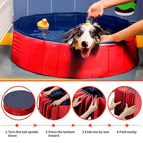 Wodondog Piscina para Mascotas Plegable Piscina para Perros Tina de baño para Mascotas Kiddie Pool 120 x 30CM