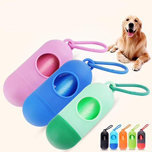 WOOAI 1 Unids Pet Dog Poop Bag Dispensador Dispensadores de Basura para Basura Dispensadores Bolsas de Caca Set Mascotas Perros Limpieza de Basura Suministros de Juguetes para Perros, Rojo, S