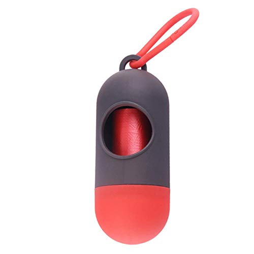 WOOAI 1 Unids Pet Dog Poop Bag Dispensador Dispensadores de Basura para Basura Dispensadores Bolsas de Caca Set Mascotas Perros Limpieza de Basura Suministros de Juguetes para Perros, Rojo, S