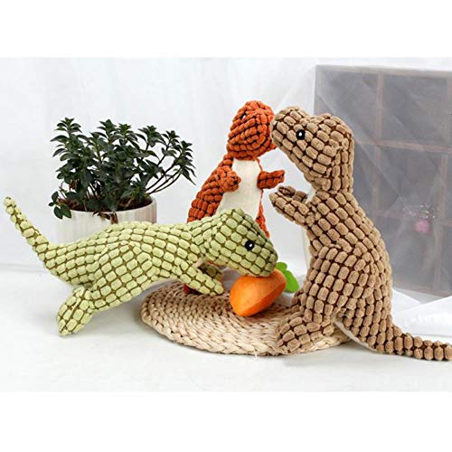 WOOAI Pet Dinosaur Shape Plusw Chew Molar Squeaky Toys para Perros Puppy Toys para Limpiar los Dientes, 15x4CM, M