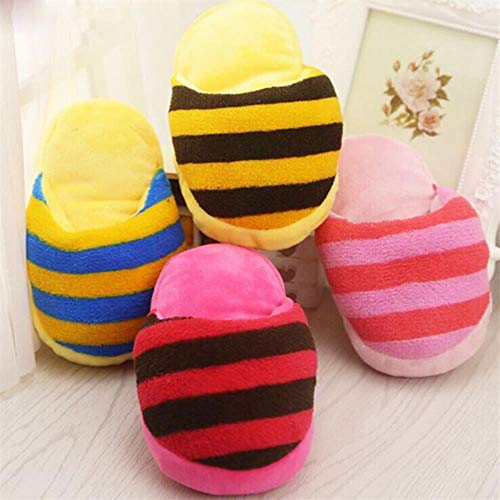 WOOAI Pet Supply Dog Toy Soft Fleece Slippers Squeak Toys para Cachorro de Perro pequeño 80103, E, Longitud 16 cm