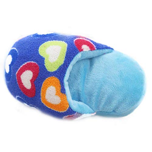 WOOAI Pet Supply Dog Toy Soft Fleece Slippers Squeak Toys para Cachorro de Perro pequeño 80103, E, Longitud 16 cm