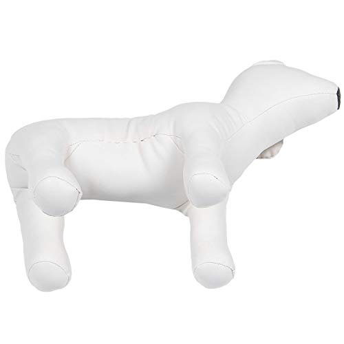 WOVELOT ManiquíEs De Perro De Cuero Juguetes Modelos Perro De PosicióN De Pie Maniquí De ExhibicióN De La Tienda De Animales para Mascotas Blanco M