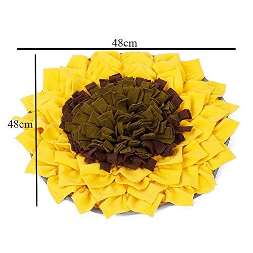 WSJF El olfato del Perro casero vibratorio for Mascotas Adiestramiento de Perros Mat Flor del Girasol Lenta consumición del Perrito Bowl, Amarillo (Color : Yellow)