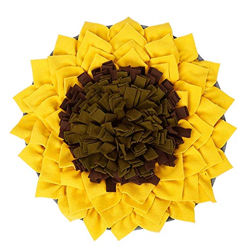 WSJF El olfato del Perro casero vibratorio for Mascotas Adiestramiento de Perros Mat Flor del Girasol Lenta consumición del Perrito Bowl, Amarillo (Color : Yellow)