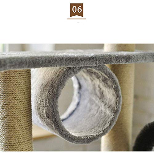 WYJW Árbol para Gatos Poste rascador de sisal Muebles para Gatitos Casa de Juegos para condominios de Felpa con Juguetes Colgantes Centro de Actividades para Gatos (B)