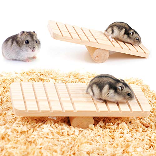 WYMAODAN Hamster Seesaw Juego de Columpio de Madera para Colgar, Escalera, Escalera, Juguetes, suspensión, para hámsters, Ardillas, gérbiles, Ratones, Enanos y Ratas