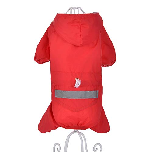 W.Z.H.H.H Traje de Mascota Cachorro Chubasquero Gatito Chubasquero Ropa for Animales pequeños Lluvia al Aire Libre Impermeable de Doble Capa for Perros Ropa para Mascotas (Color : Red, Size : XXL/18)