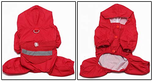 W.Z.H.H.H Traje de Mascota Cachorro Chubasquero Gatito Chubasquero Ropa for Animales pequeños Lluvia al Aire Libre Impermeable de Doble Capa for Perros Ropa para Mascotas (Color : Red, Size : XXL/18)