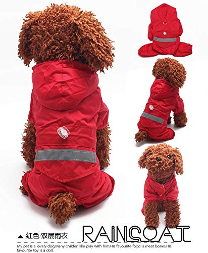 W.Z.H.H.H Traje de Mascota Cachorro Chubasquero Gatito Chubasquero Ropa for Animales pequeños Lluvia al Aire Libre Impermeable de Doble Capa for Perros Ropa para Mascotas (Color : Red, Size : XXL/18)