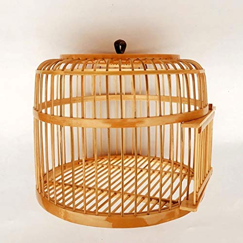 Xiaokeai Jaula para Pájaros Jaula de pájaros Hecha a Mano Loro Canario Canario Adecuado for la cría de Aves Jaula de Pájaros Económica Estilo Casa (Color : Natural)