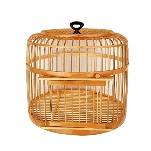 Xiaokeai Jaula para Pájaros Jaula de pájaros Hecha a Mano Loro Canario Canario Adecuado for la cría de Aves Jaula de Pájaros Económica Estilo Casa (Color : Natural)