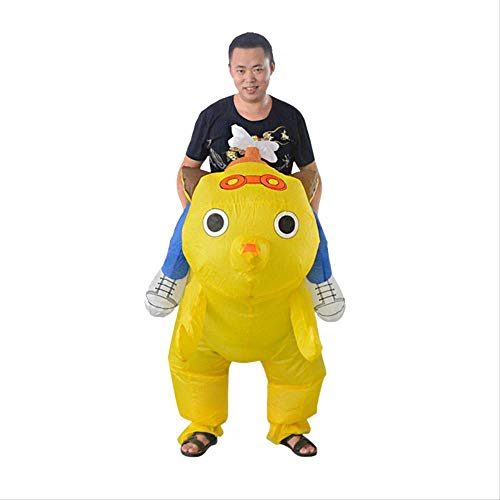 Xiaoyue Kinder Traje del Funcionamiento de Dibujos Animados pequeño Perro Amarillo Inflable Adult Clothing Divertido Traje de la diversión Acontecimiento Traje Adulto (150-195Cm lalay