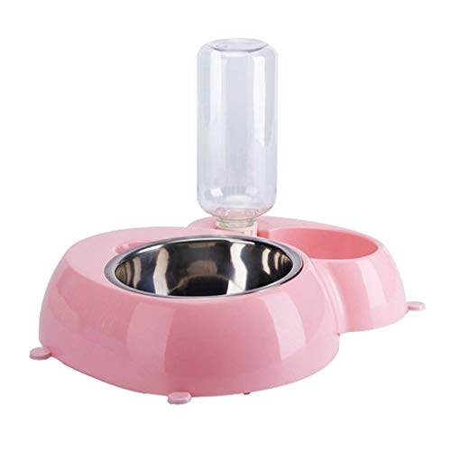 Xinxinchaoshi Recipiente de Perro de Acero Inoxidable para bebederos y bebederos de Gravedad de distribución automática (Azul) (Color : Pink, tamaño : M)