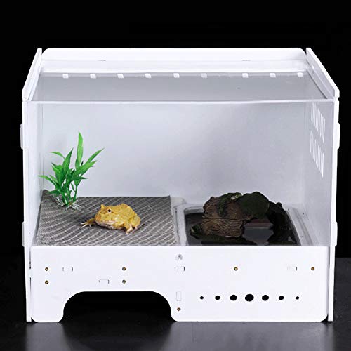 XXDYF Terrario para Reptiles Caja Acrílico, Terraza, Nadar, Reproducción, Hibernación, Alimentar, Es El Hábitat Reptiles,Blanco