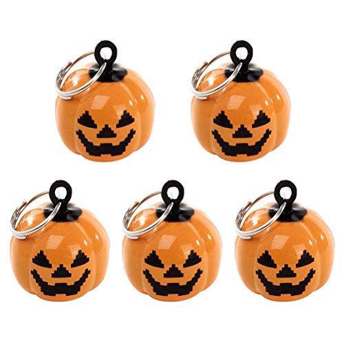 XYSQWZ 10 Piezas de Campanas de Calabaza Colgante de Dibujos Animados cascabeles Collar de Mascota Campanas de Encanto artesanías de Bricolaje Accesorio Hecho a Mano para Perro Gato (Naranja)