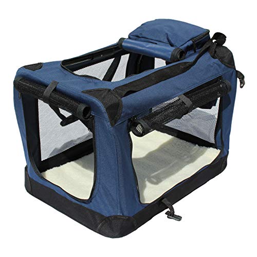 YATEK Transportin para Perros Plegable entradas Laterales y Superiores con Alta Visibilidad, Confort y Seguridad para tu Mascota de tamaño L (70 x 52 x 52 cm)