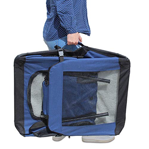 YATEK Transportin para Perros Plegable entradas Laterales y Superiores con Alta Visibilidad, Confort y Seguridad para tu Mascota, Talla XXL (91,4 x 63,5 x 63,5 cm)