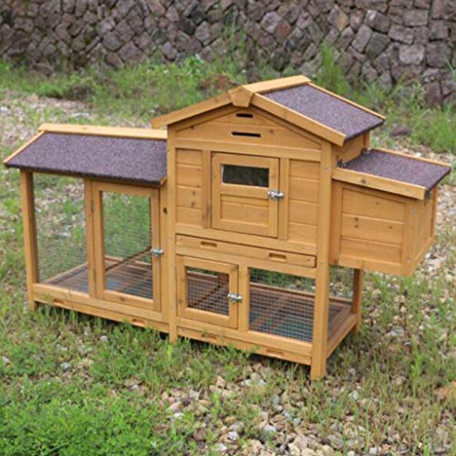 YCDJCS Suministros Madera de Dos Capas gallineros Impermeable al Aire Libre Conejo Jaula Jardín Granja de Pollo for Mascotas Gallineros y jaulas (Color : Brown, Size : 120 * 43 * 86.5 cm)