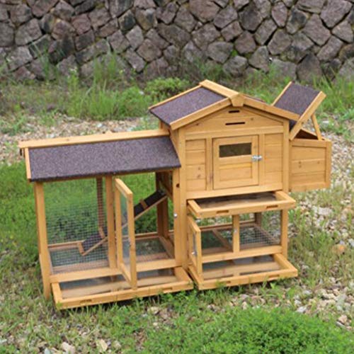 YCDJCS Suministros Madera de Dos Capas gallineros Impermeable al Aire Libre Conejo Jaula Jardín Granja de Pollo for Mascotas Gallineros y jaulas (Color : Brown, Size : 120 * 43 * 86.5 cm)