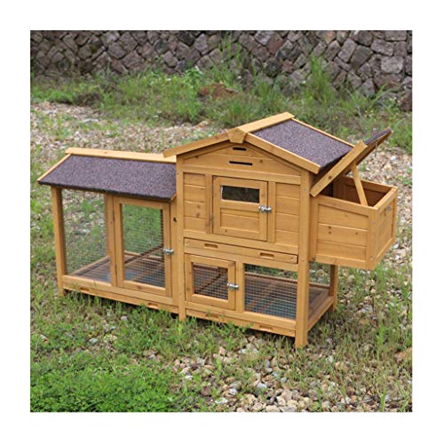 YCDJCS Suministros Madera de Dos Capas gallineros Impermeable al Aire Libre Conejo Jaula Jardín Granja de Pollo for Mascotas Gallineros y jaulas (Color : Brown, Size : 120 * 43 * 86.5 cm)