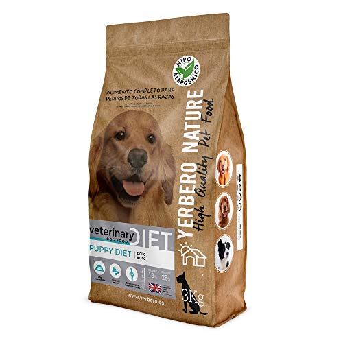 YERBERO Nature Puppy Diet Pollo y arroz, Comida Hipoalergénica para Cachorros 3kg