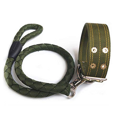 Yisatann Correa Perro Set Collar de Perro Correa Collar de Perro Cuerda de tracción Ajuste de Perro Grande Entrenamiento out-XS