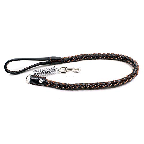 Yisatann Correas para Perros Heavy and Duty Large Dog Leash Correa para Adiestramiento De Perros Trenzada De Cuero Genuino para Shepherd Bulldog Labrador Gold Retriever Pet Leads