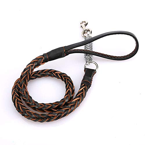 Yisatann Correas para Perros Heavy and Duty Large Dog Leash Correa para Adiestramiento De Perros Trenzada De Cuero Genuino para Shepherd Bulldog Labrador Gold Retriever Pet Leads