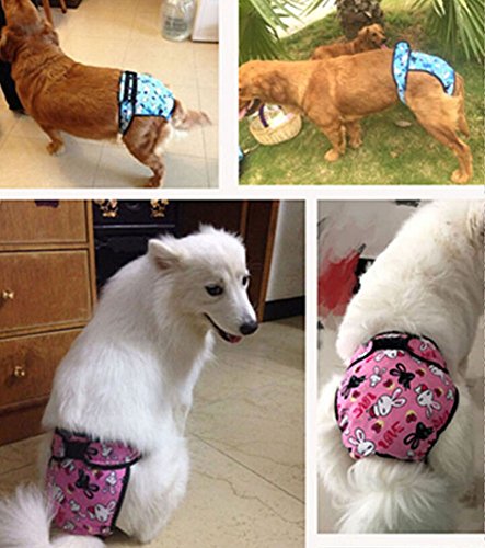 Ylen Lavable Perra Pantalones Sanitarios Mascotas Fisiológicas Bragas Higiénicas Pañales para Perros de Mediano Grande