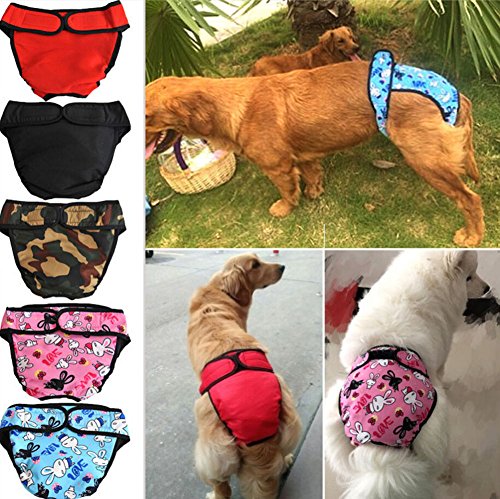 Ylen Lavable Perra Pantalones Sanitarios Mascotas Fisiológicas Bragas Higiénicas Pañales para Perros de Mediano Grande